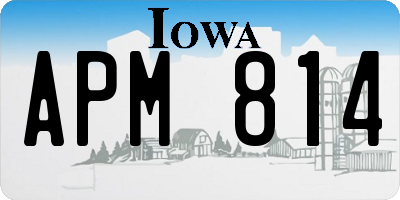 IA license plate APM814