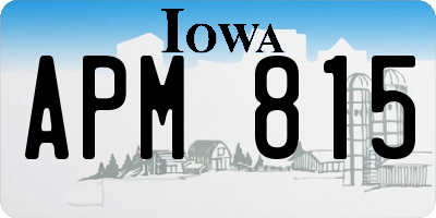 IA license plate APM815