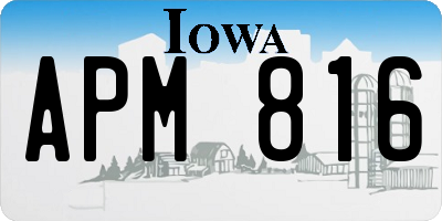 IA license plate APM816