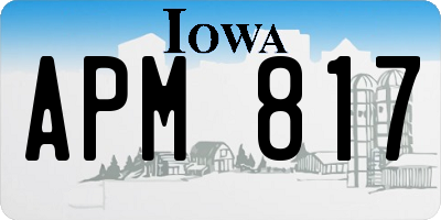 IA license plate APM817