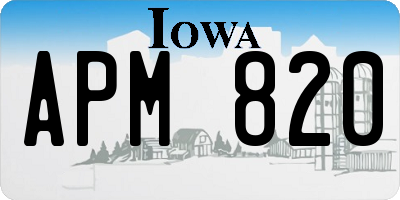 IA license plate APM820