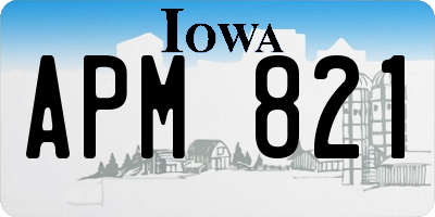 IA license plate APM821