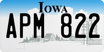 IA license plate APM822