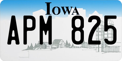 IA license plate APM825