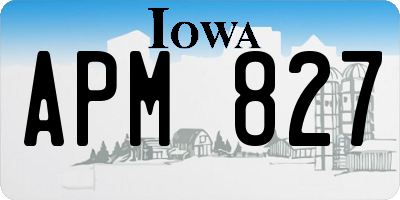 IA license plate APM827