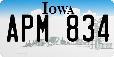 IA license plate APM834