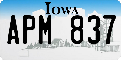 IA license plate APM837