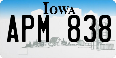 IA license plate APM838