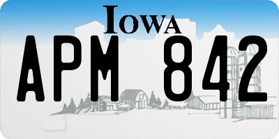 IA license plate APM842