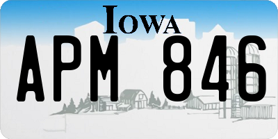 IA license plate APM846
