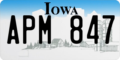 IA license plate APM847