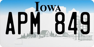 IA license plate APM849