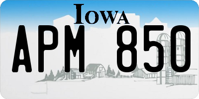 IA license plate APM850