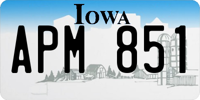IA license plate APM851