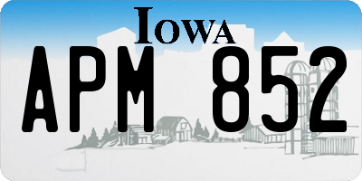 IA license plate APM852