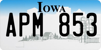IA license plate APM853