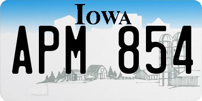 IA license plate APM854