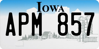 IA license plate APM857