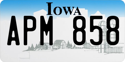 IA license plate APM858