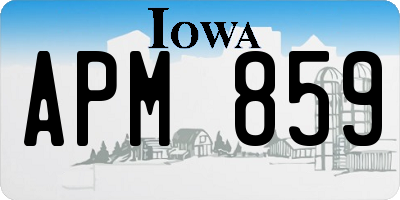 IA license plate APM859