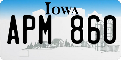 IA license plate APM860