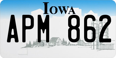 IA license plate APM862
