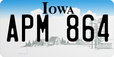 IA license plate APM864