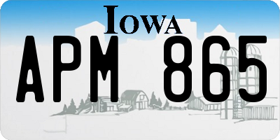 IA license plate APM865