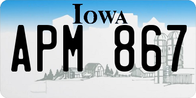IA license plate APM867