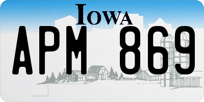 IA license plate APM869