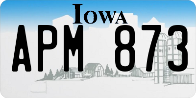 IA license plate APM873