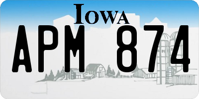 IA license plate APM874