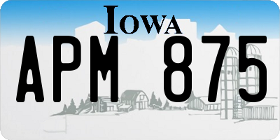 IA license plate APM875