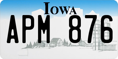 IA license plate APM876