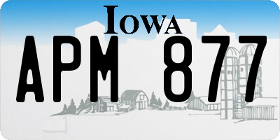 IA license plate APM877