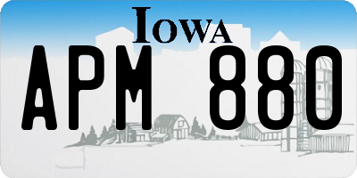IA license plate APM880