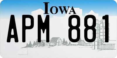 IA license plate APM881