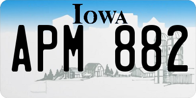 IA license plate APM882