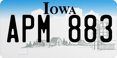 IA license plate APM883