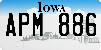 IA license plate APM886