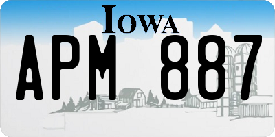 IA license plate APM887