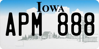 IA license plate APM888
