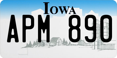 IA license plate APM890