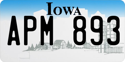 IA license plate APM893