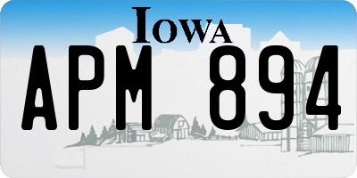 IA license plate APM894