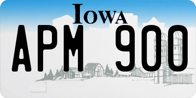 IA license plate APM900