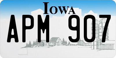 IA license plate APM907