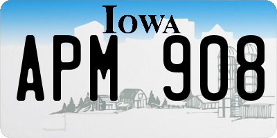 IA license plate APM908