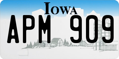 IA license plate APM909