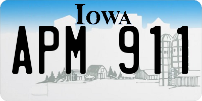 IA license plate APM911